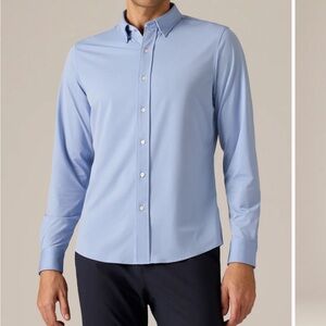 RHONE Commuter Slim Fit 
Light Blue Casual Button-Down Shirt